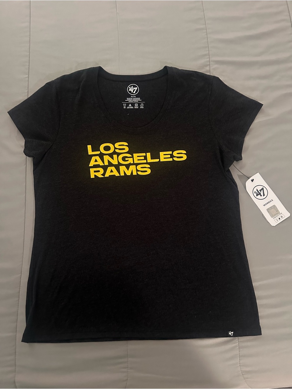 47 Los Angeles Rams Black Tee with Yellow Logo